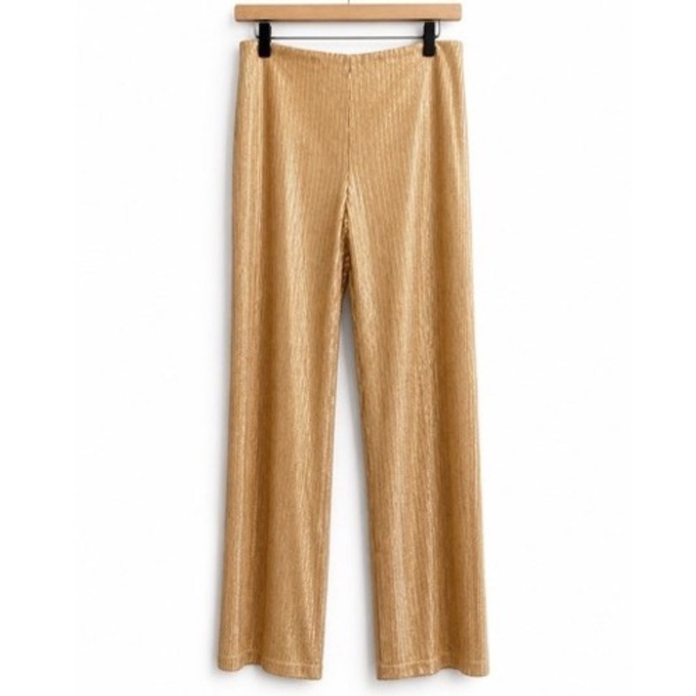 J. McLaughlin Gold Wide-Leg Sequin Pants